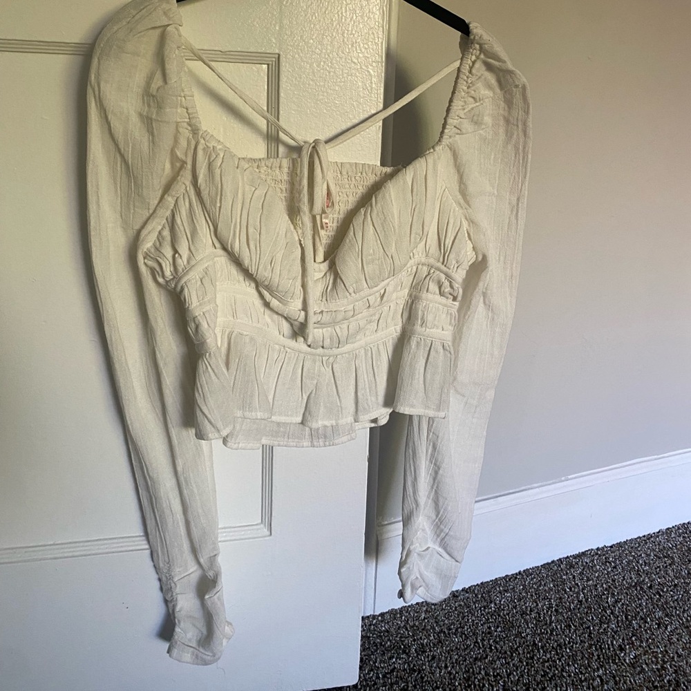 Free people white long sleeve xs